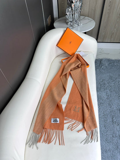 SCARF 190 CM IN TIGER ORANGE CASHMERE