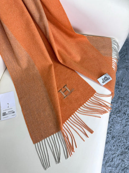 SCHAL 190 CM AUS TIGER ORANGE KASCHMIR 364767