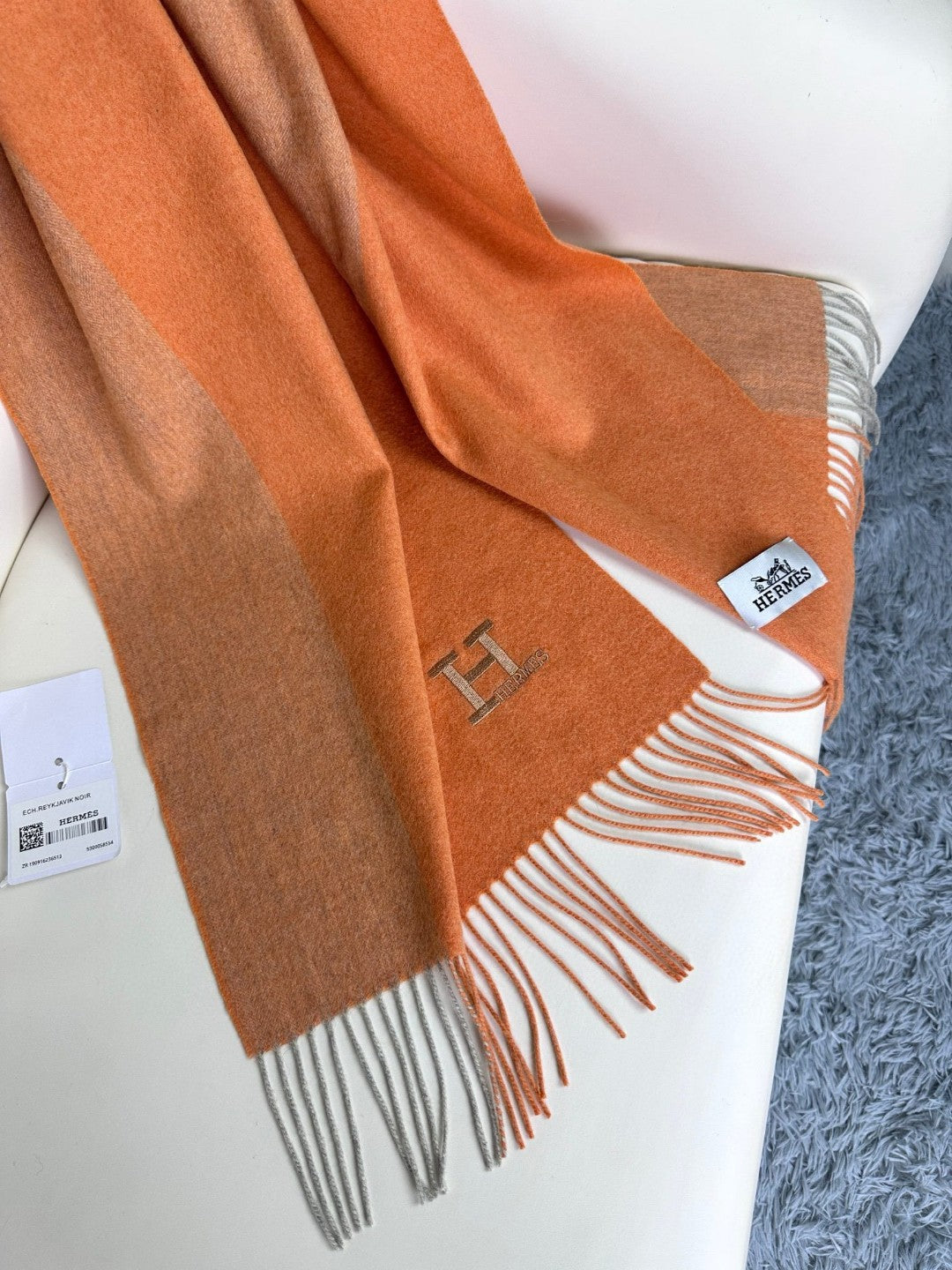 SCARF 190 CM IN TIGER ORANGE CASHMERE