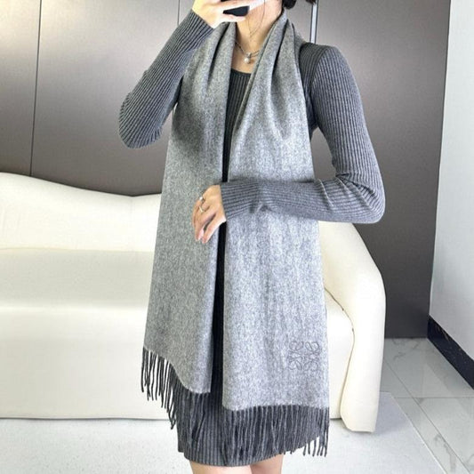 SCARF 180 CM IN MOUSE GRAY CASHMERE 383862