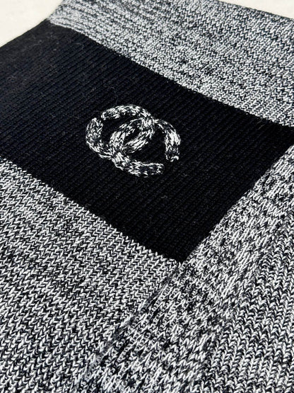 SCARF 180 CM IN SHARK GRAY MIX BLACK CASHMERE 389977