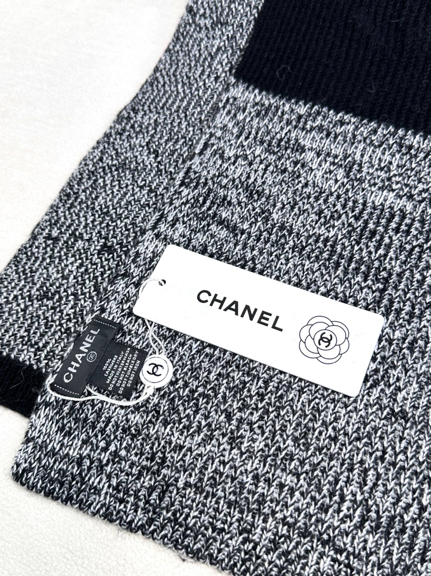 SCARF 180 CM IN SHARK GRAY MIX BLACK CASHMERE 389977