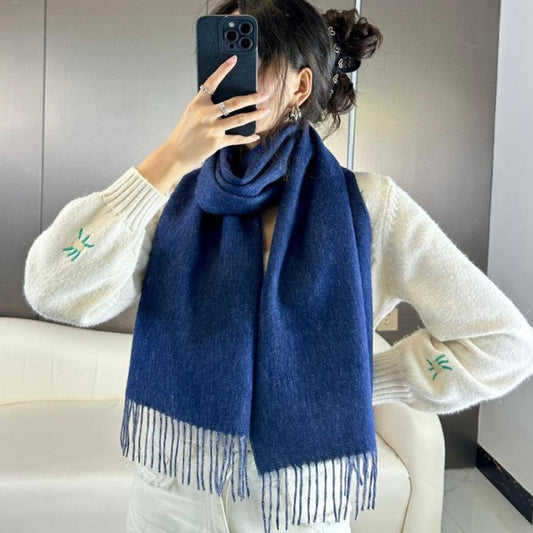 SCARF 180 CM IN NAVY BLUE CASHMERE 398419