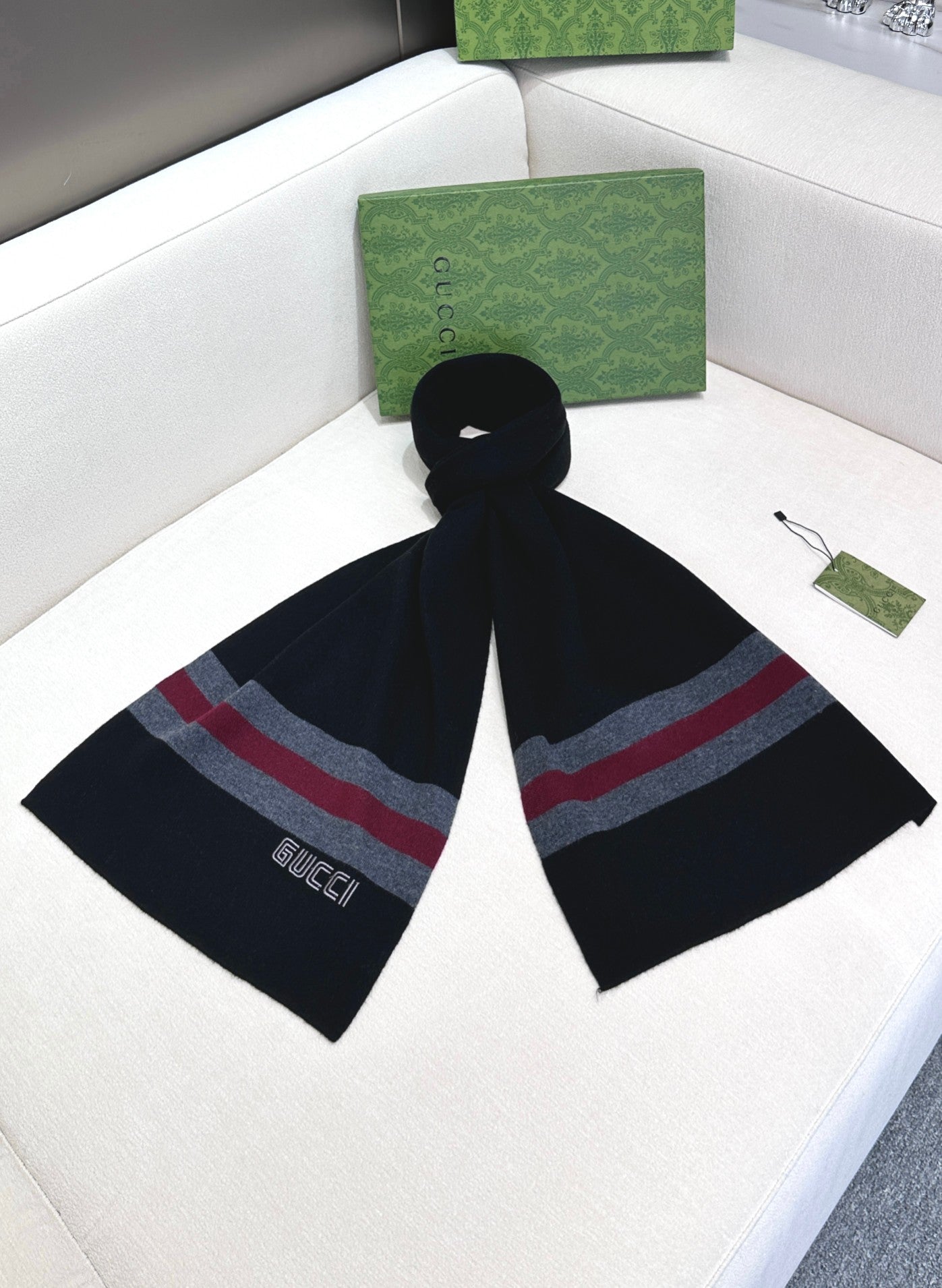 SCARF 180 CM IN BLACK CASHMERE 398453