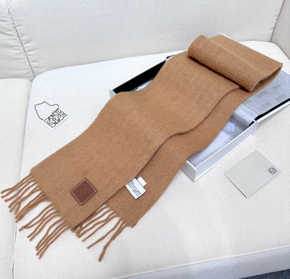 SCARF 185 CM IN CAMEL BEIGE MOHAIR AND WOOL 413754