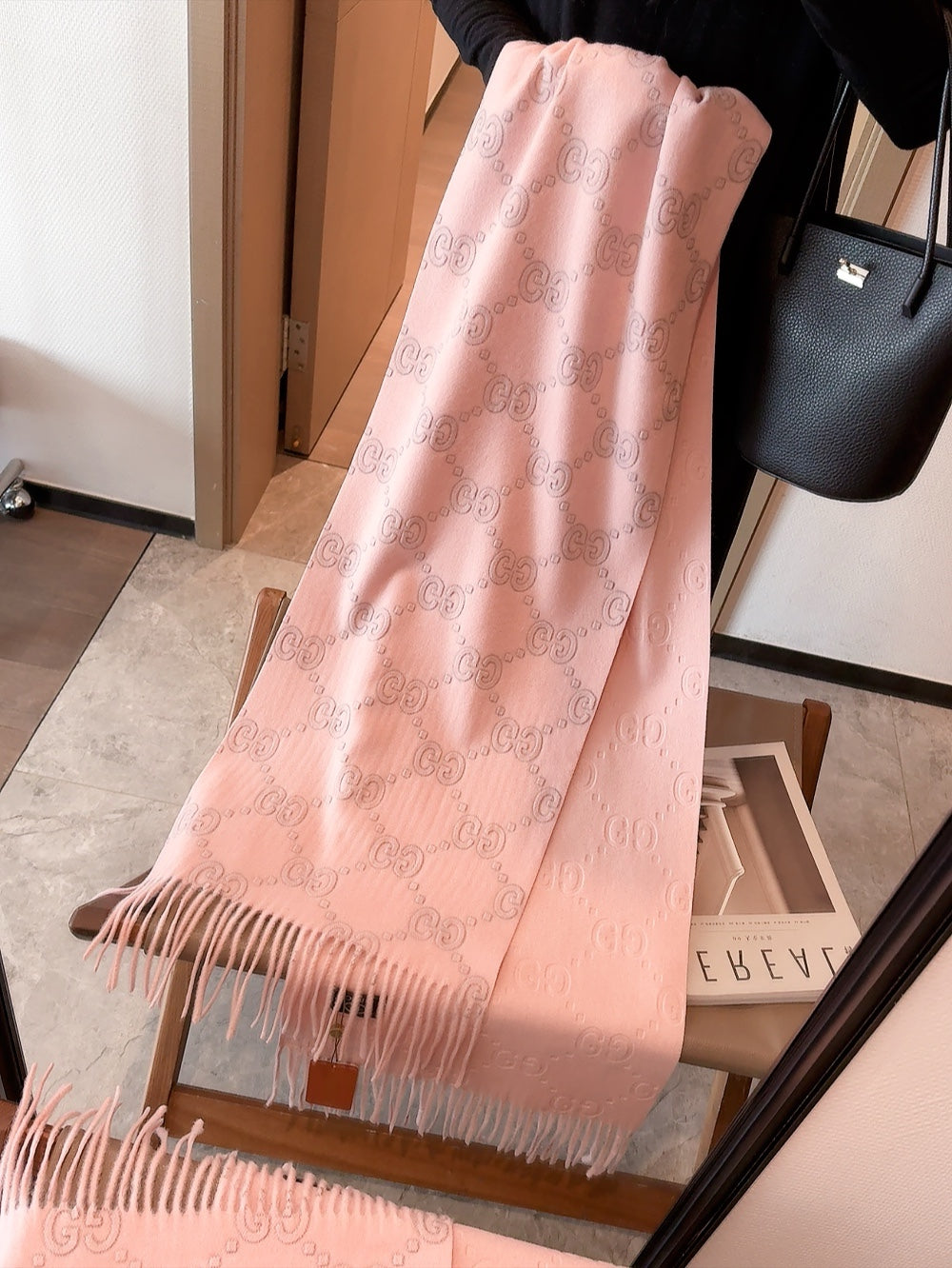 SCARF IN LIGHT PINK CASHMERE 405596