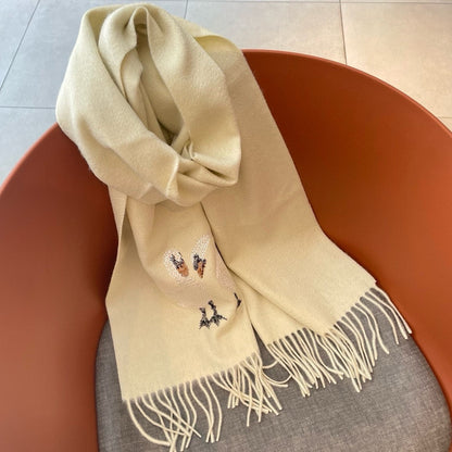 SWAN WOOL CASHMERE SCARF 180 CM IVORY WHITE 394453