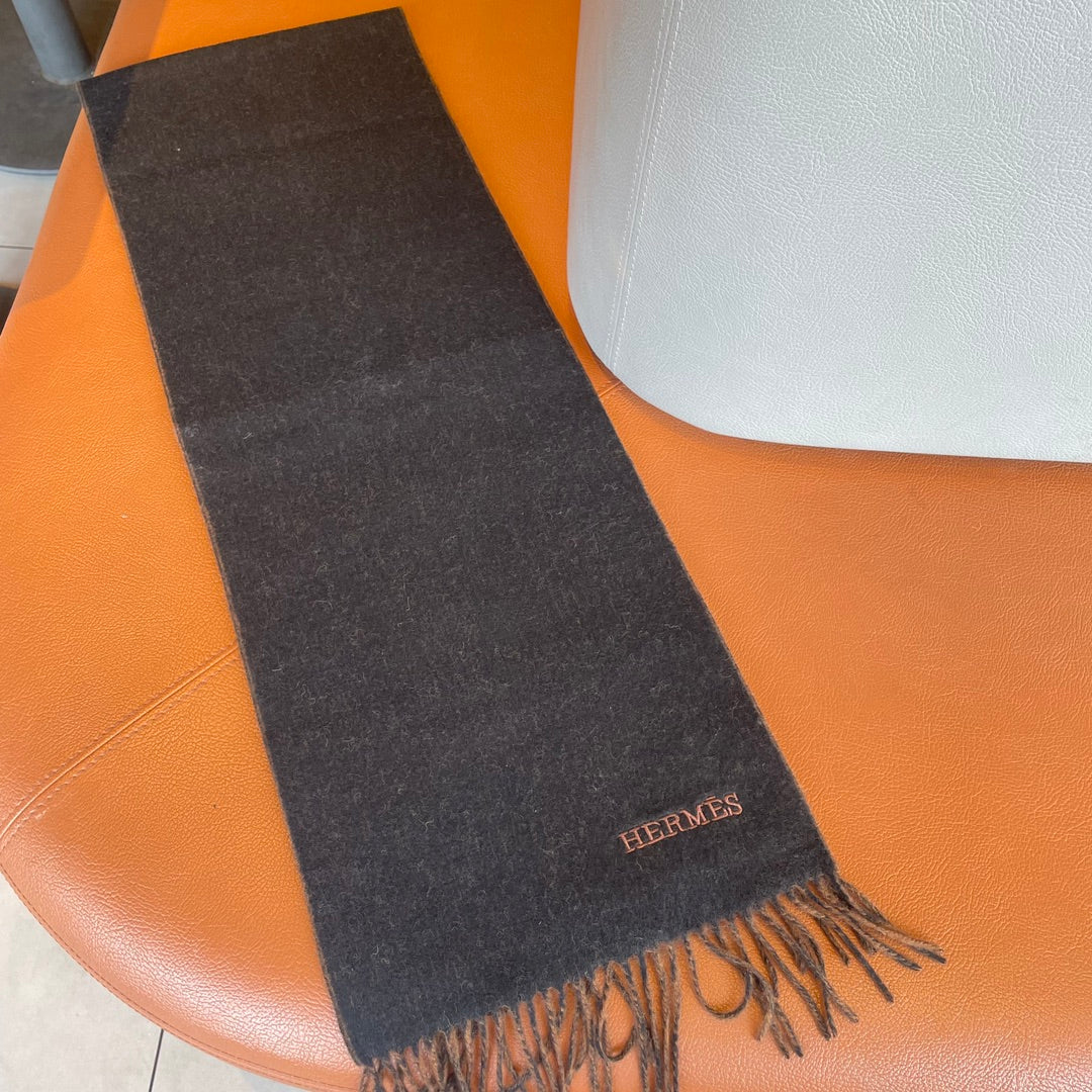 DOUBLE-FACE STOLE SCARF IN BLACK MIX ALLOY ORANGE CASHMERE 394461