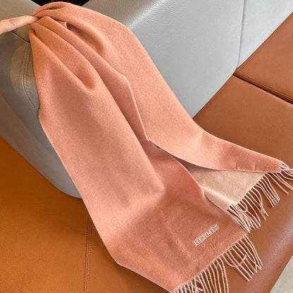 DOUBLE-FACE STOLE SCARF IN PEACHY PINK CASHMERE 394464