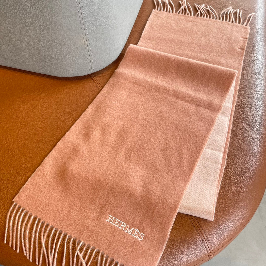 DOUBLE-FACE STOLE SCARF IN PEACHY PINK CASHMERE 394464