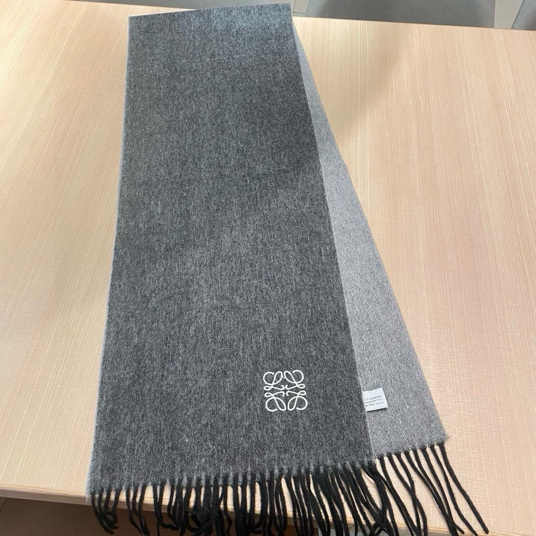 SCARF 180 CM IN MOUSE GRAY CASHMERE AND WOOL 403756