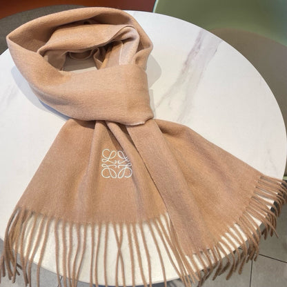 SCARF 180 CM IN CAMEL BEIGE CASHMERE AND WOOL 403757