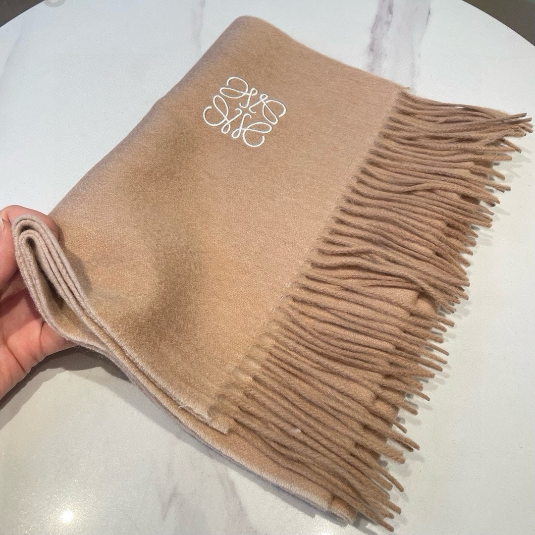 SCARF 180 CM IN CAMEL BEIGE CASHMERE AND WOOL 403757