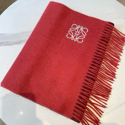 SCARF 180 CM IN CHERRY RED MIX JAM RED WOOL AND CASHMERE  415203