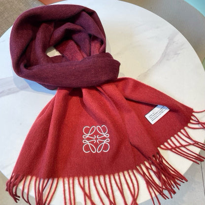 SCARF 180 CM IN CHERRY RED MIX JAM RED WOOL AND CASHMERE  415203