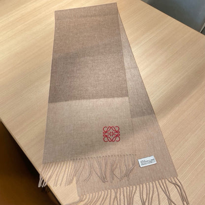 SCARF 180 CM IN LIGHT BROWN WOOL AND CASHMERE  415205