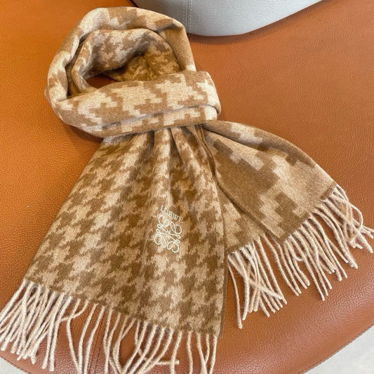 SCARF 190 CM IN CAMEL BEIGE MIX WHITE CASHMERE 415208