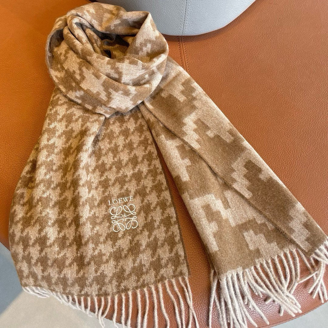 SCARF 190 CM IN CAMEL BEIGE MIX WHITE CASHMERE 415208