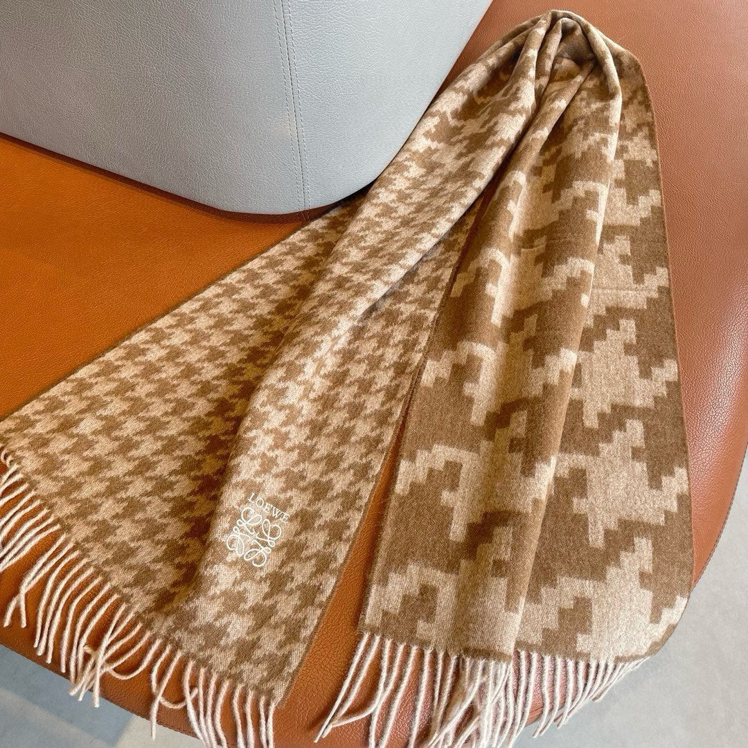 SCARF 190 CM IN CAMEL BEIGE MIX WHITE CASHMERE 415208