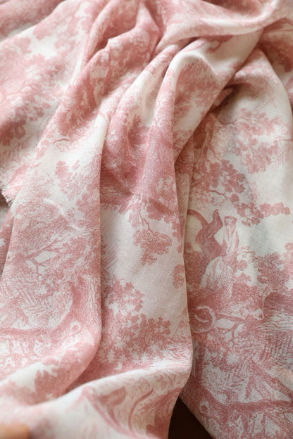 SCARF 180 CM IN LIGHT PINK SILK AND CASHMERE 418264