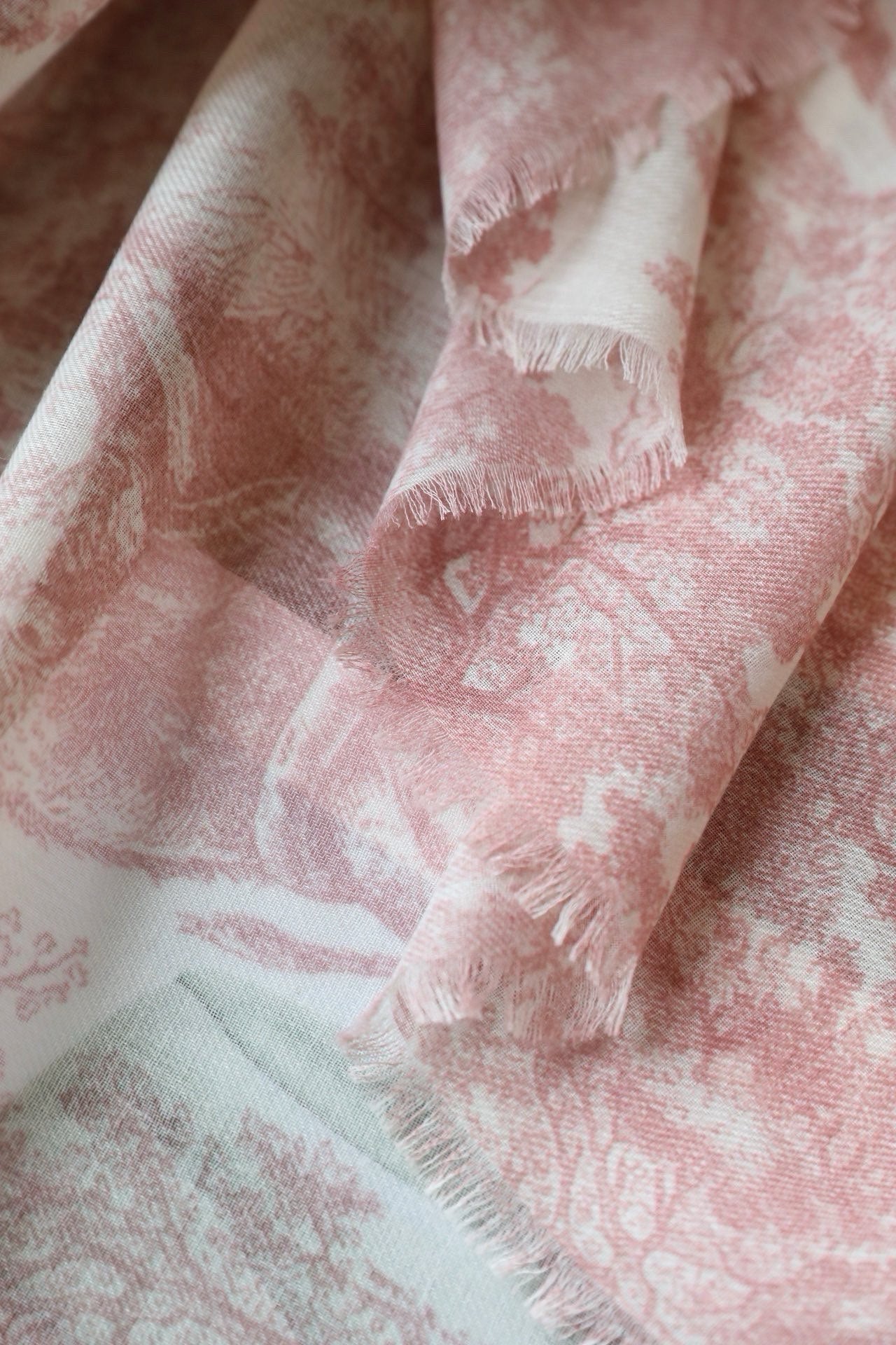 SCARF 180 CM IN LIGHT PINK SILK AND CASHMERE 418264