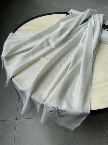 SCARF 210 CM IN IVORY WHITE CASHMERE  402210