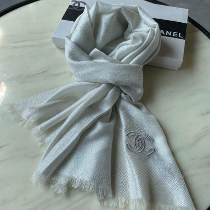 SCARF 210 CM IN IVORY WHITE CASHMERE  402210