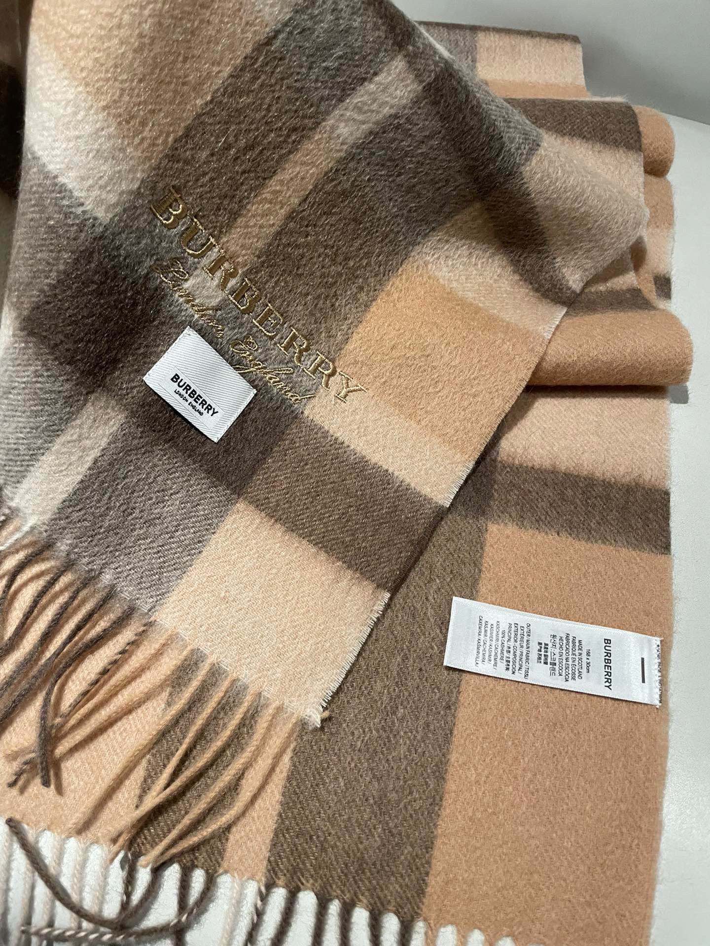 SCARF 180 CM IN CINNAMON BROWN CASHMERE 408784