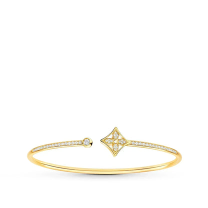 [ROYAL]LV IDYLLE GOLD OPEN BRACELET DIAMOND PAVED