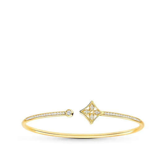 [ROYAL]LV IDYLLE GOLD OPEN BRACELET DIAMOND PAVED