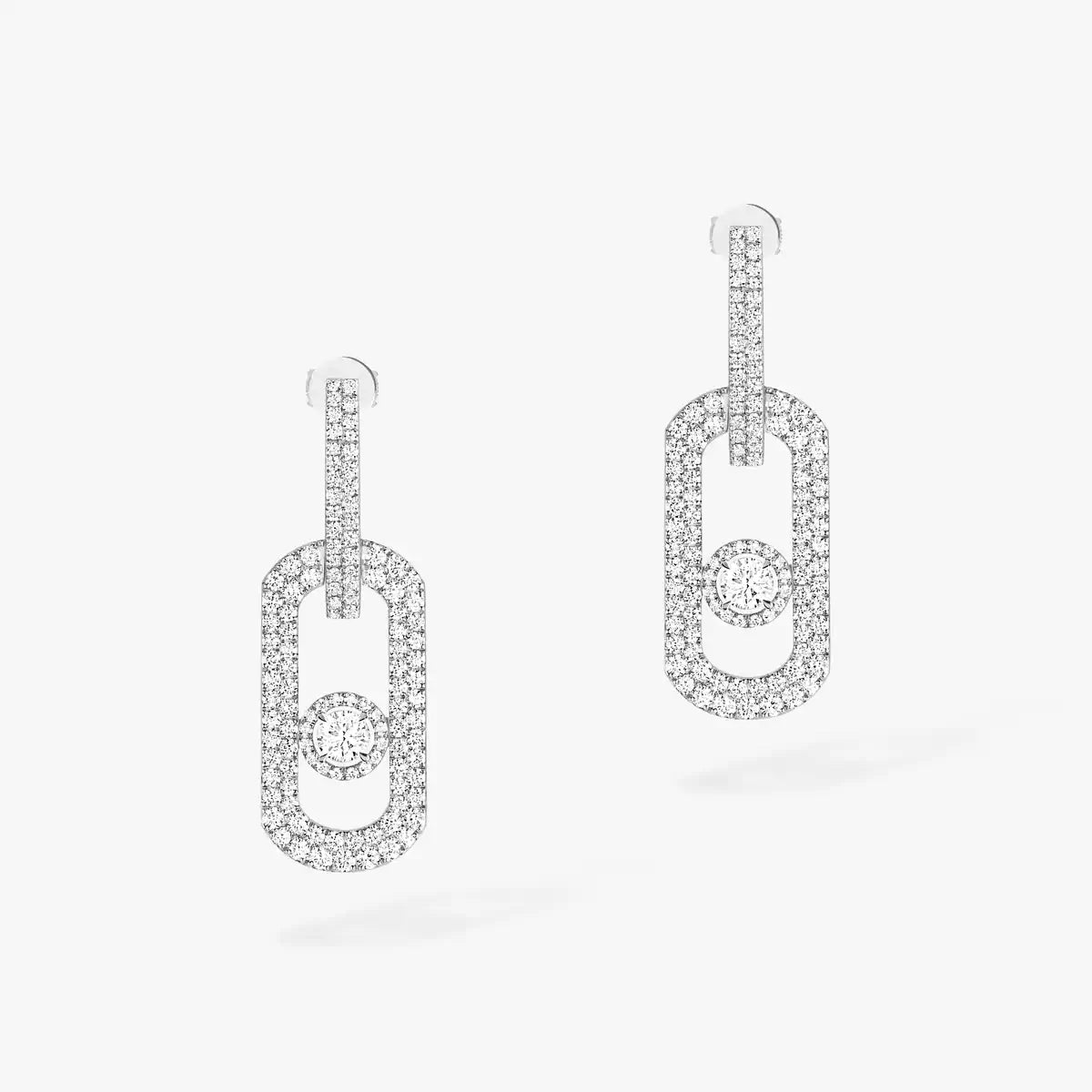 [Royal Jewellery]So Move XL Pave_-Set Diamond Pendant Earrings