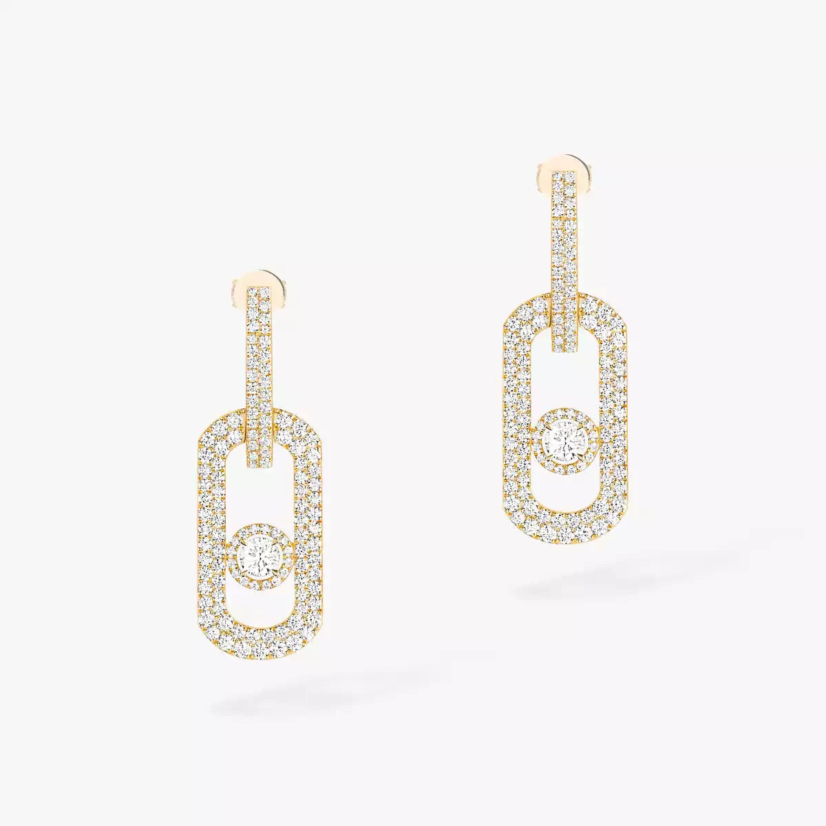[Royal Jewellery]So Move XL Pave_-Set Diamond Pendant Earrings