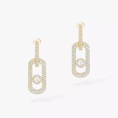 [Royal Jewellery]So Move XL Pave_-Set Diamond Pendant Earrings