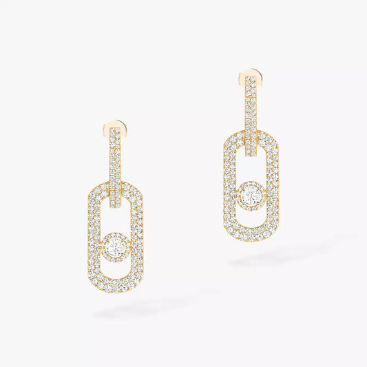 [Royal Jewellery]So Move XL Pave_-Set Diamond Pendant Earrings