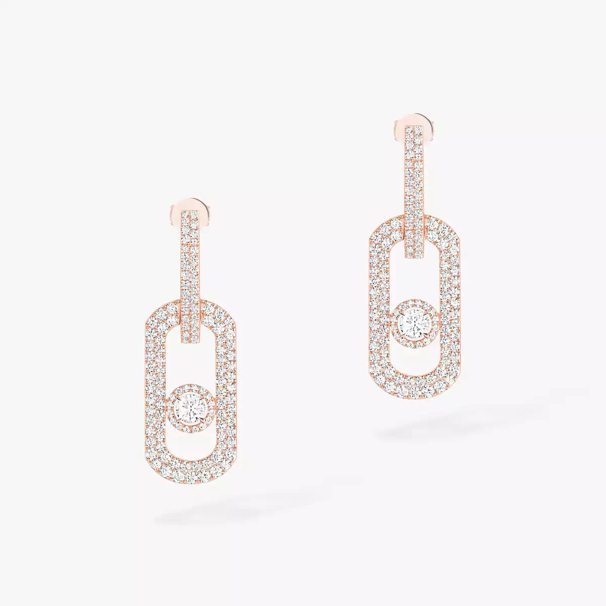 [Royal Jewellery]So Move XL Pave_-Set Diamond Pendant Earrings
