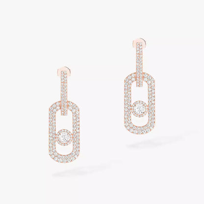 [Royal Jewellery]So Move XL Pave_-Set Diamond Pendant Earrings
