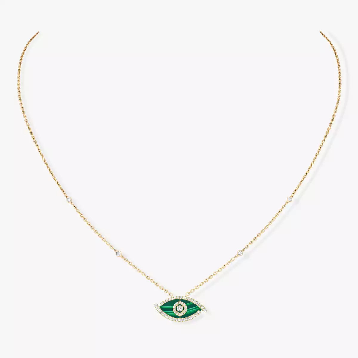 [Royal Jewellery]Lucky Eye Diamond Necklace in Rose Gold and Turquoise