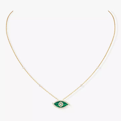 [Royal Jewellery]Lucky Eye Diamond Necklace in Rose Gold and Turquoise