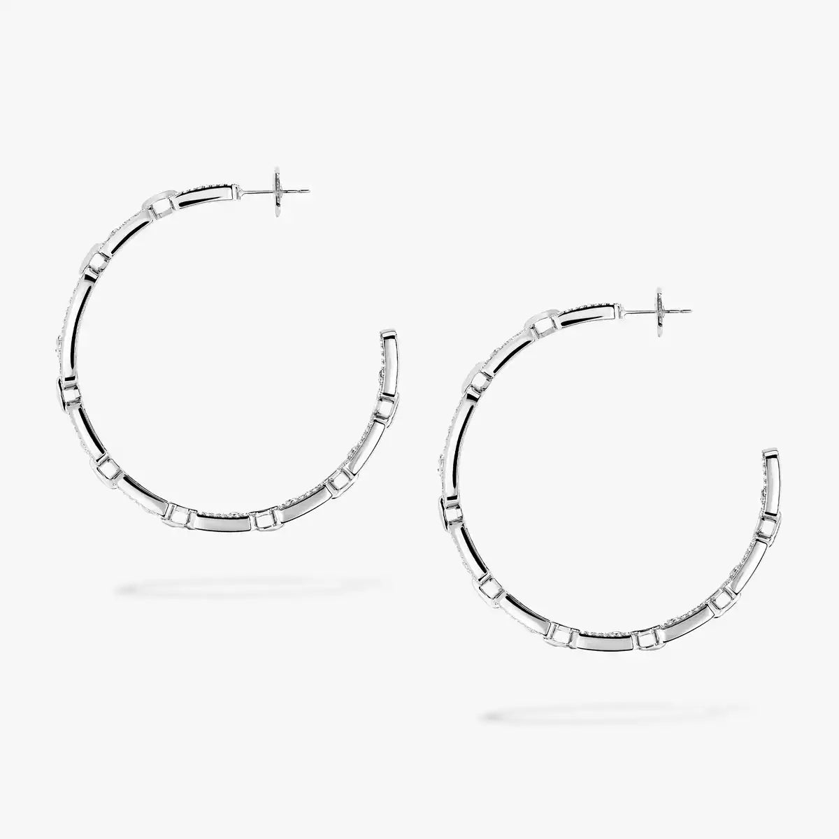 [Royal Jewellery]Move Link Diamond Hoop Earrings