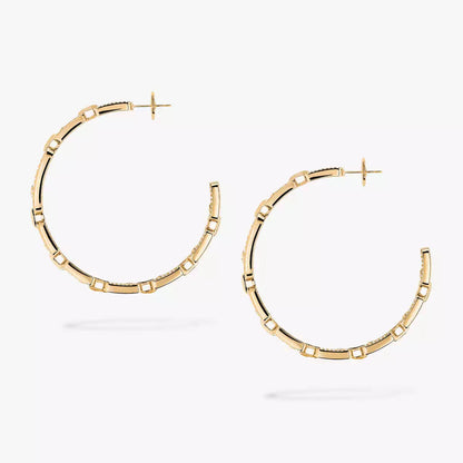 [Royal Jewellery]Move Link Diamond Hoop Earrings
