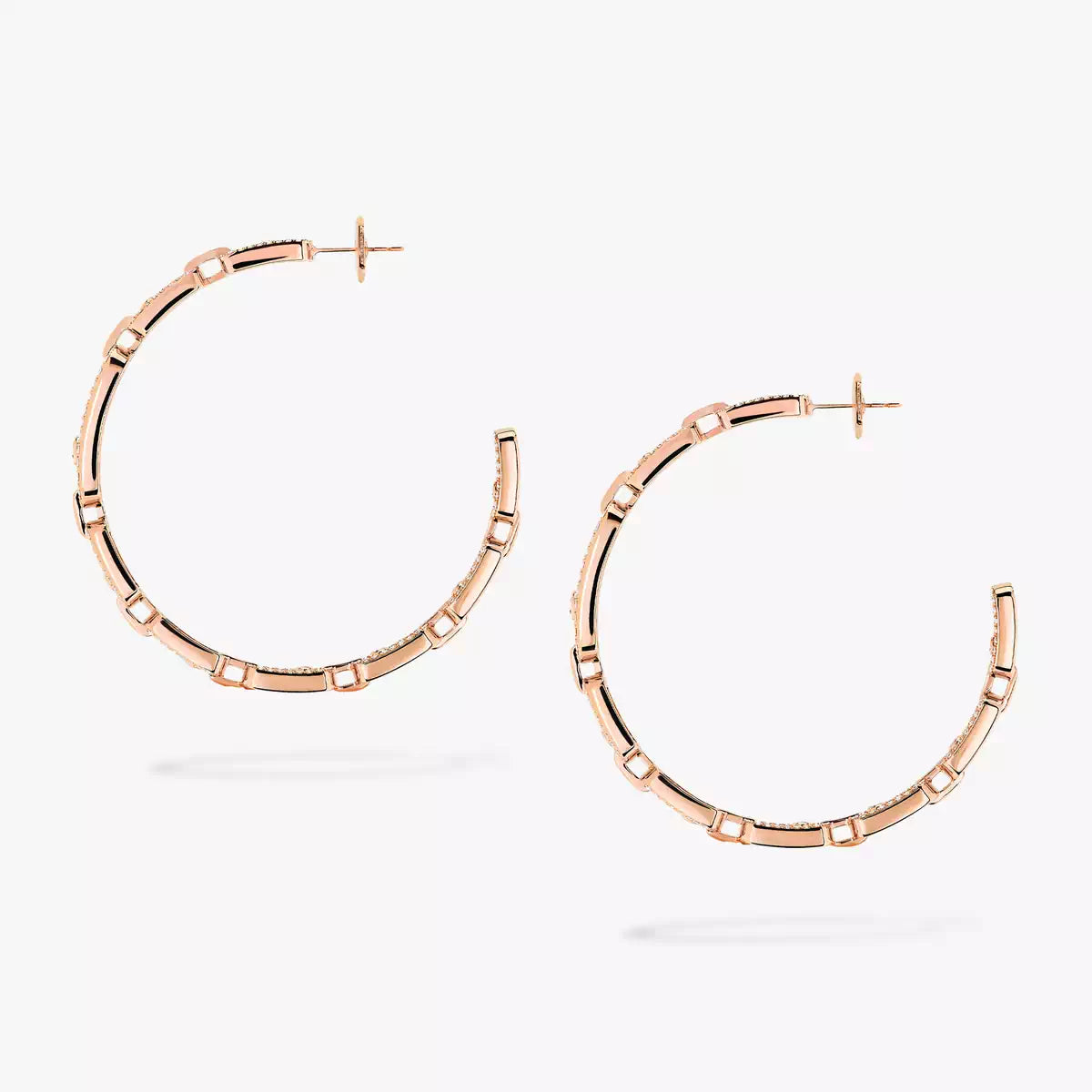 [Royal Jewellery]Move Link Diamond Hoop Earrings
