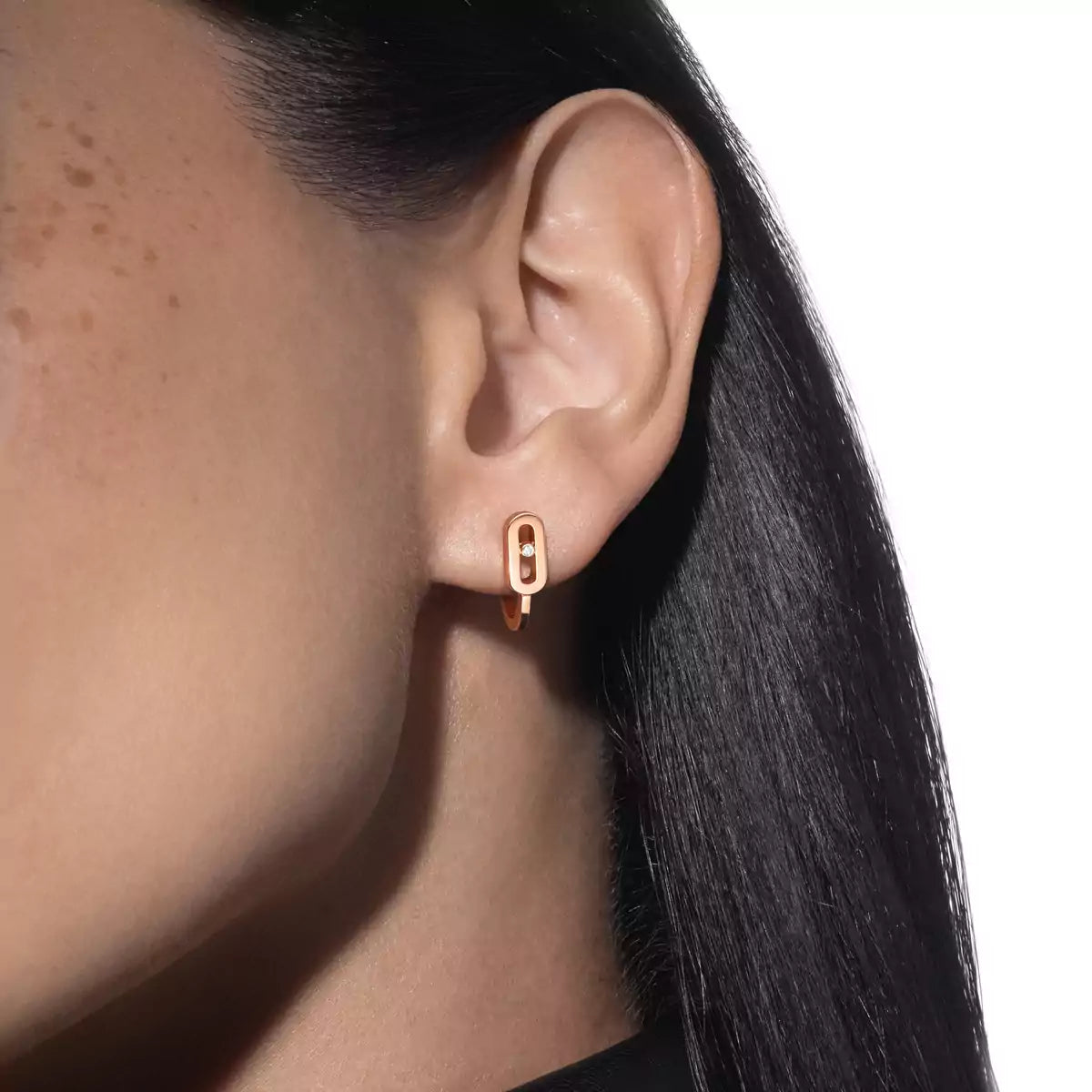 [Royal Jewellery]Diamond Mini Hoop Earrings Move Classique
