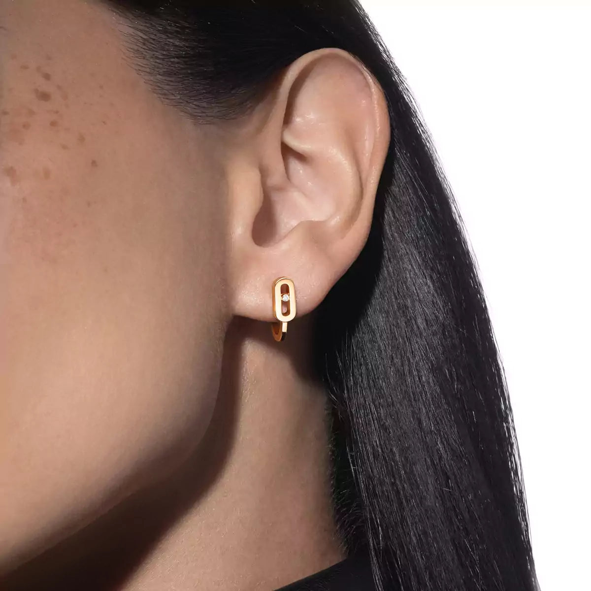 [Royal Jewellery]Diamond Mini Hoop Earrings Move Classique