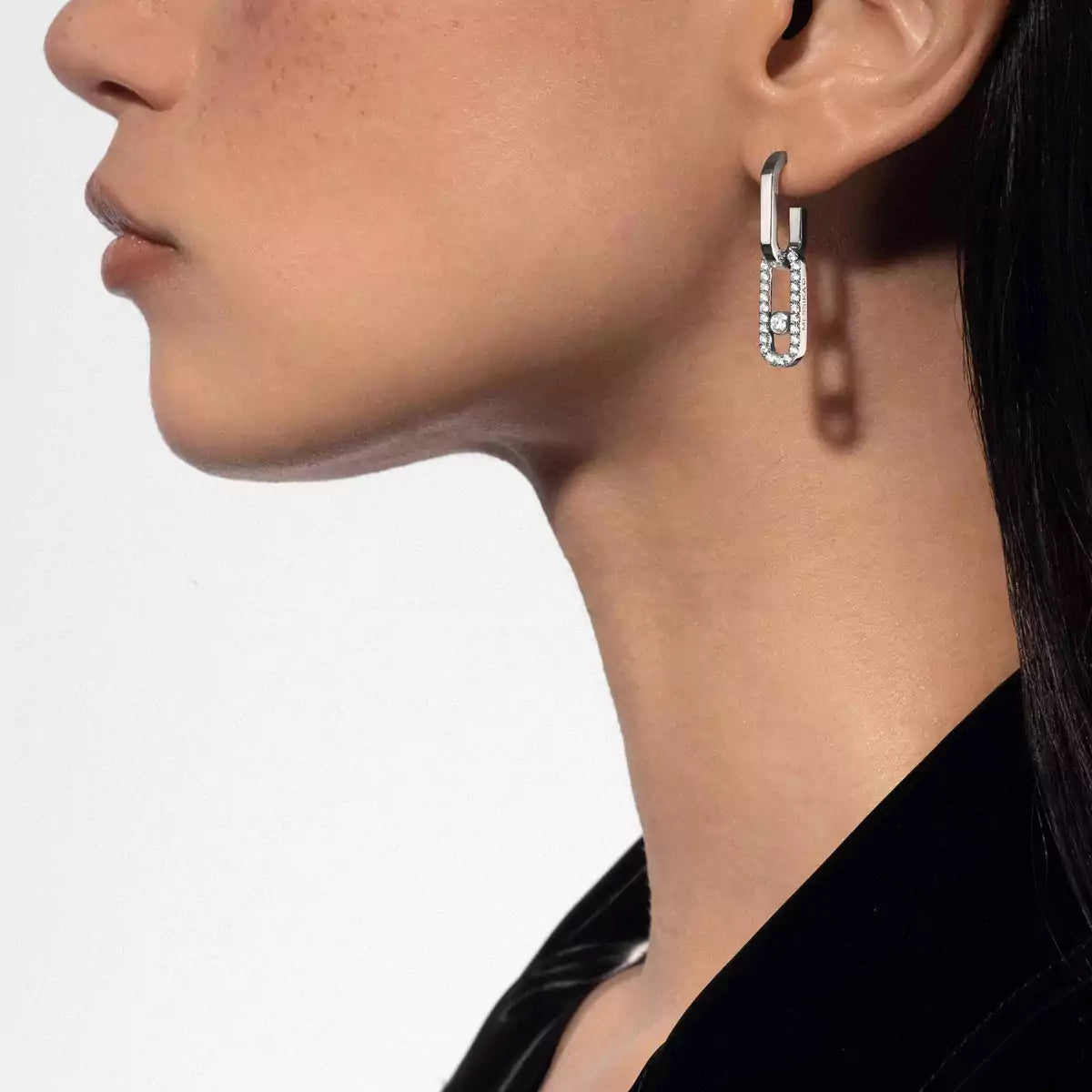 [Royal Jewellery]Move Link Diamond Earrings