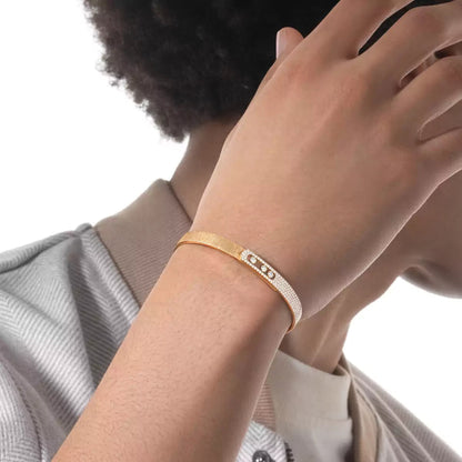 [Royal Jewellery]Move Noa Ciselé half pavé bangle