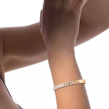 [Royal Jewellery]Move Noa Ciselé half pavé bangle