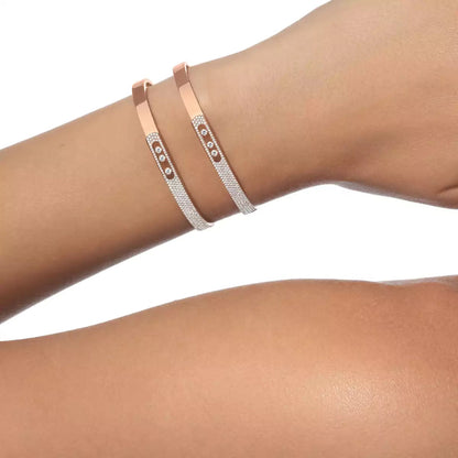 [Royal Jewellery]Move Noa Rose Gold Pavé Diamond Bangle Bracelet