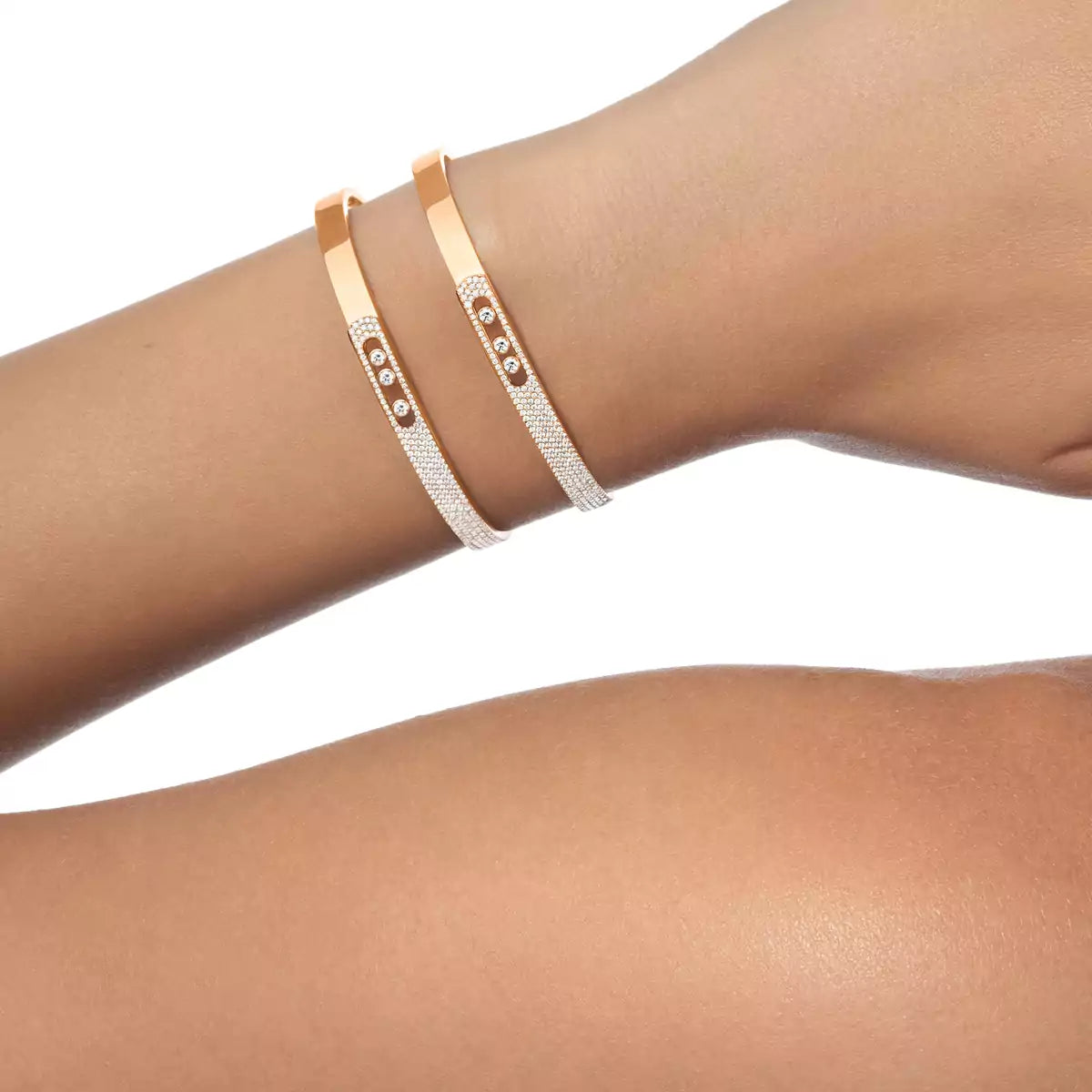 [Royal Jewellery]Move Noa Rose Gold Pavé Diamond Bangle Bracelet