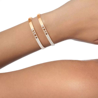[Royal Jewellery]Move Noa Rose Gold Pavé Diamond Bangle Bracelet