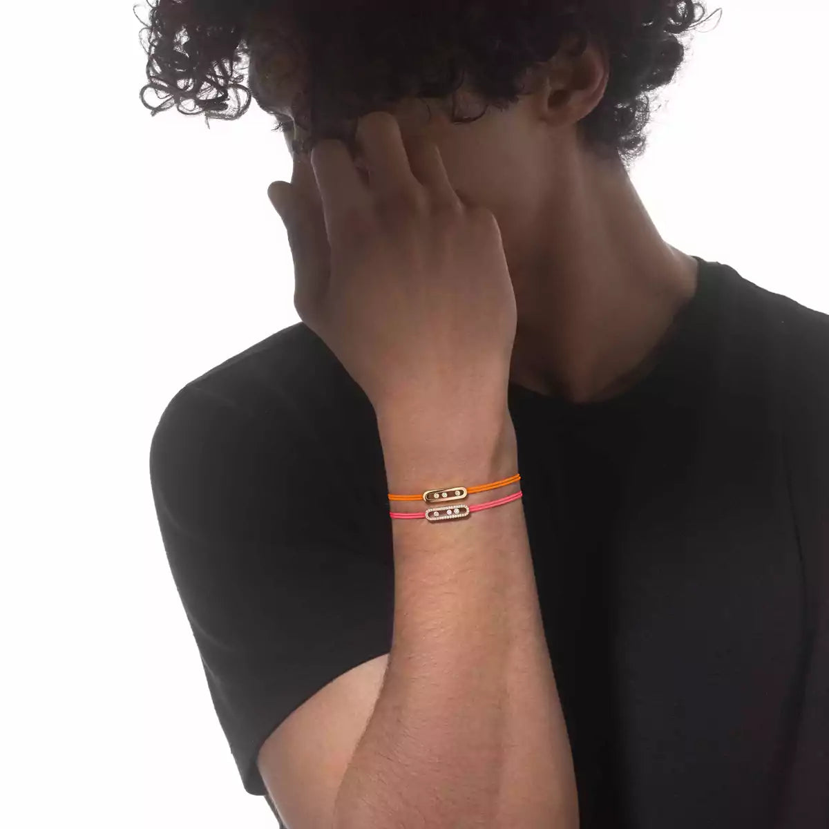 [Royal Jewellery]Messika Care(s) pink cord pavé bracelet
